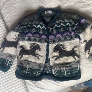 Women's Vintage Wool Cardigan Sweater